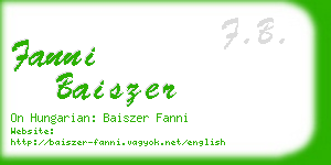 fanni baiszer business card